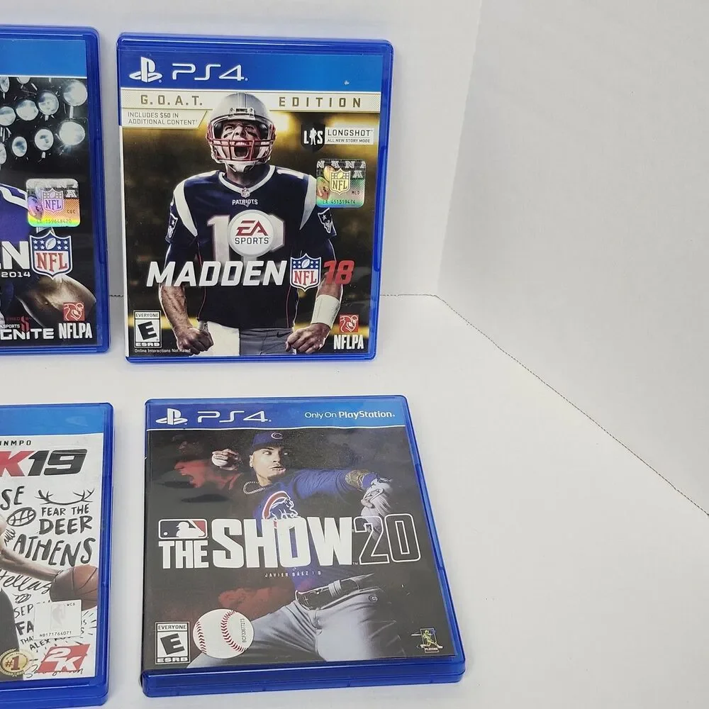 PS4 Sports Game Lot (6) Madden NFL 15 25 18 NBA 2K19 MLB The Show 20 Bundle